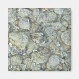 Inverted Oyster Shells Abstract Magnet
