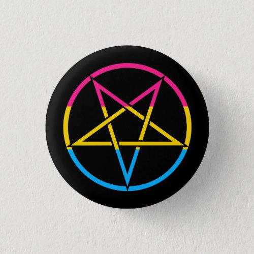 Inverted pansexual flag pentagram button