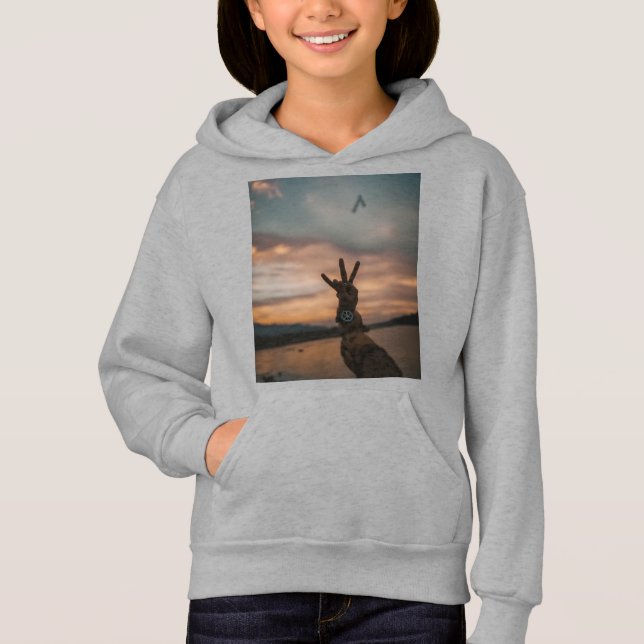 Inverted Peace Statement T-Shirt Hoodie (Front)