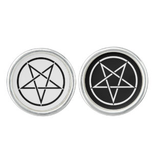 Inverted pentagram (background color customizable) cufflinks