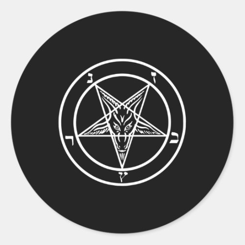 Inverted Pentagram Baphomet Goat Classic Round Sticker