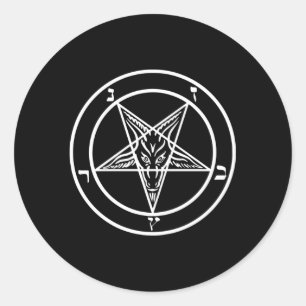 Inverted Pentagram Baphomet Goat Classic Round Sticker