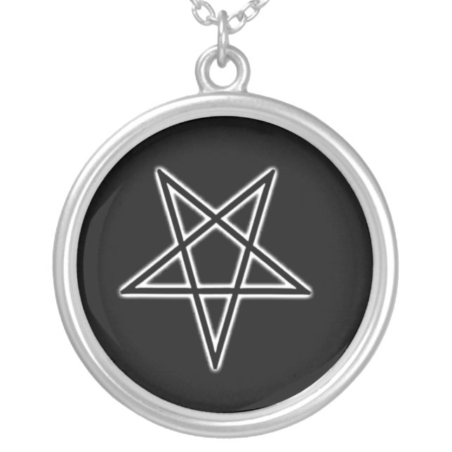 Inverted Pentagram Silver Plated Necklace (Front)