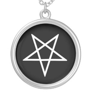 Inverted Pentagram Silver Plated Necklace