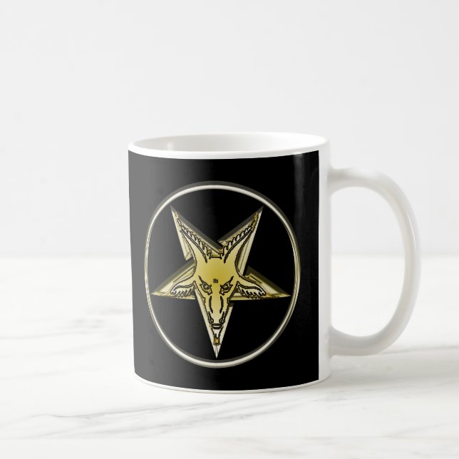 Inverted Pentagram with Golden Goat Head Coffee Mug (Right)