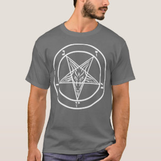 Inverted Pentagram with Sigil of Baphomet Goat Hea T-Shirt