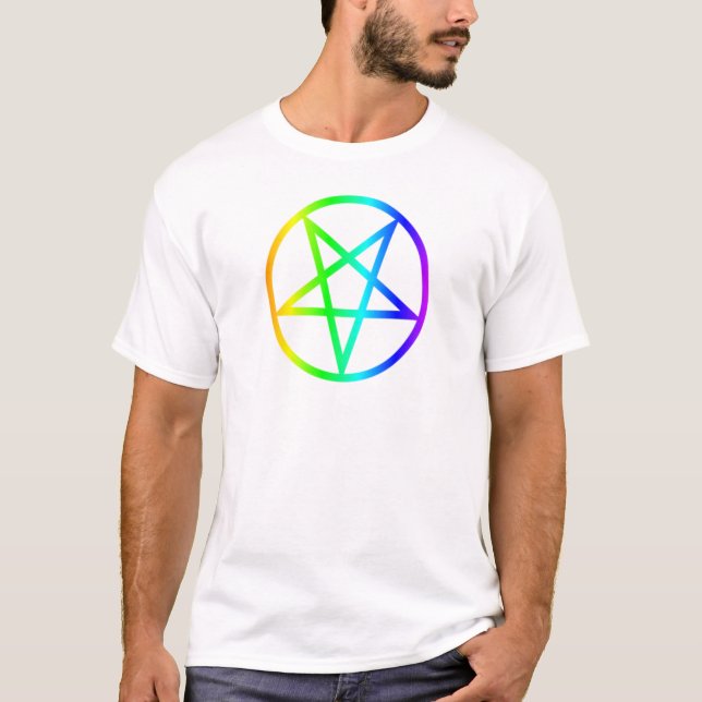 Inverted Rainbow Pentagram T-Shirt (Front)