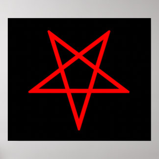 Inverted Red Pentagram Poster