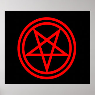Inverted Red Pentagram Poster