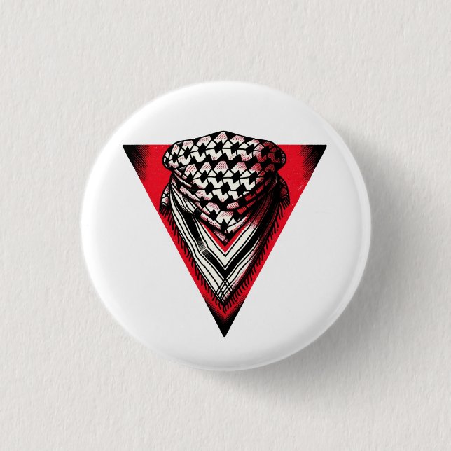 Inverted Red Triangle keffiyeh Button (Front)