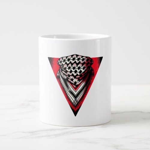 Inverted Red Triangle keffiyeh Giant Coffee Mug