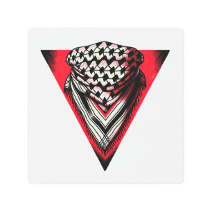 Inverted Red Triangle keffiyeh Metal Print