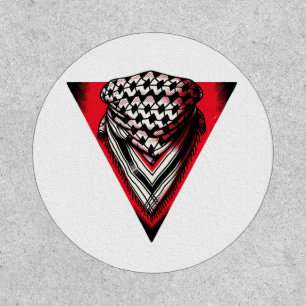 Inverted Red Triangle keffiyeh Patch