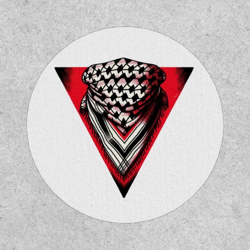 Inverted Red Triangle keffiyeh Patch