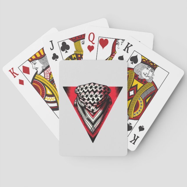 Inverted Red Triangle keffiyeh Poker Cards (Back)