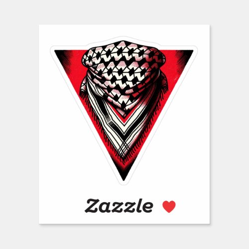 Inverted Red Triangle keffiyeh Sticker