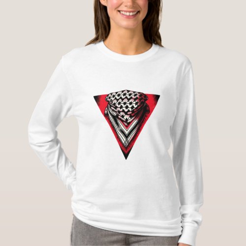 Inverted Red Triangle keffiyeh T_Shirt