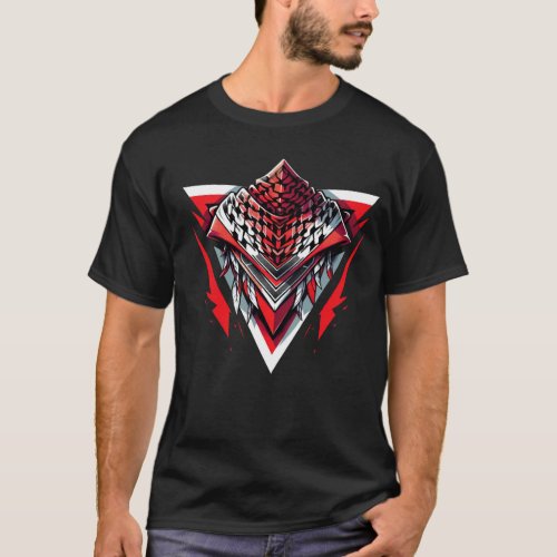 Inverted Red Triangle keffiyeh T_Shirt