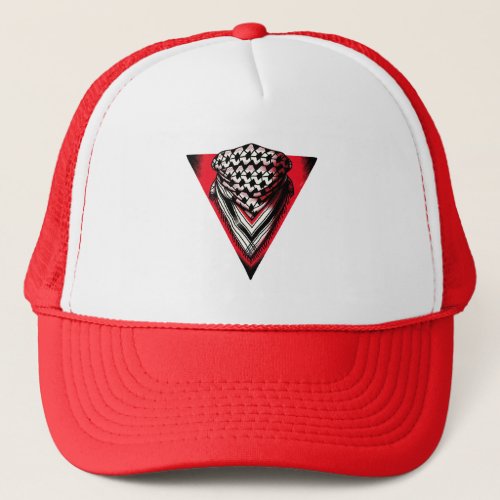 Inverted Red Triangle keffiyeh Trucker Hat