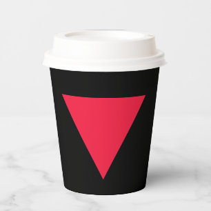 inverted red triangle paper cups