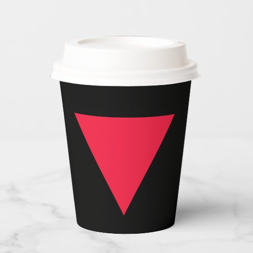 inverted red triangle paper cups