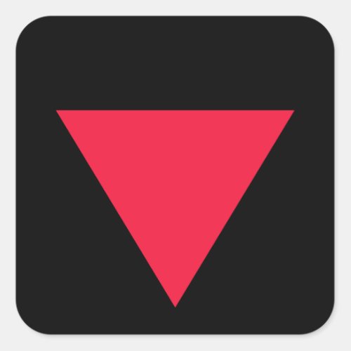 inverted red triangle square sticker