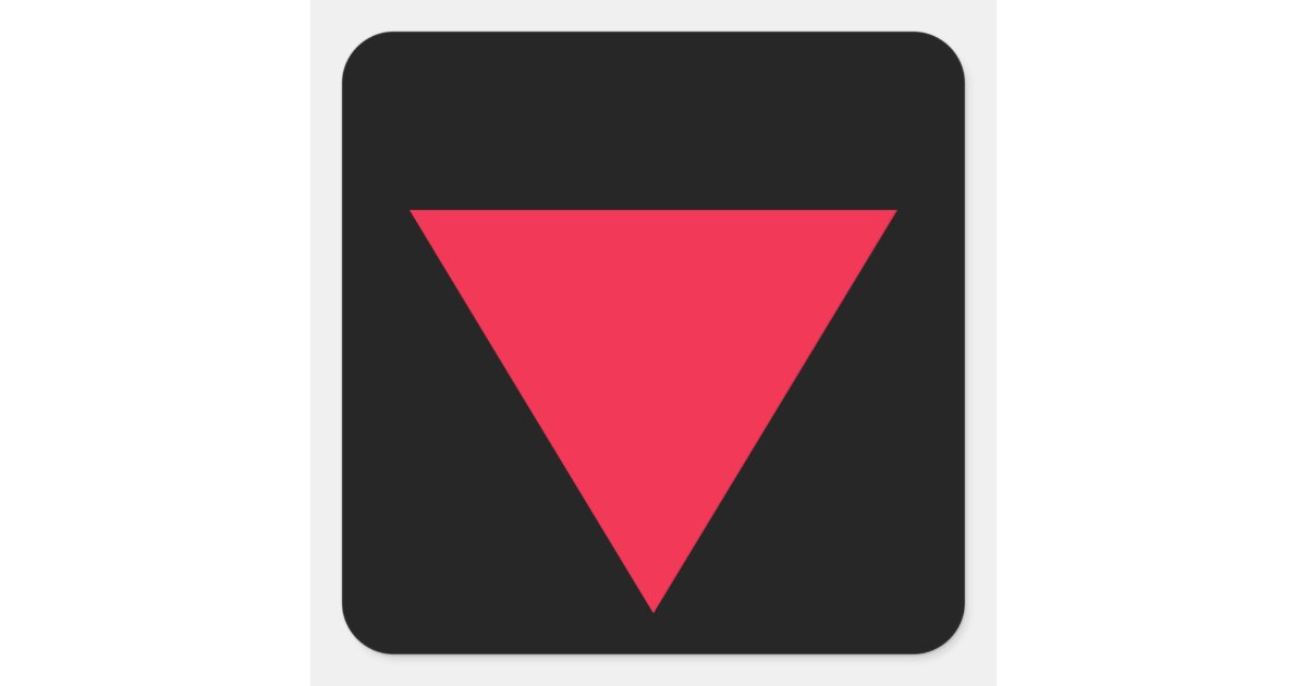 inverted red triangle square sticker | Zazzle