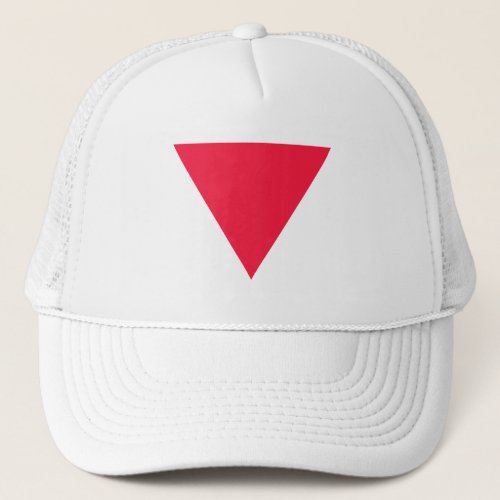 inverted red triangle trucker hat
