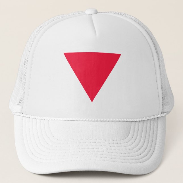 inverted red triangle trucker hat (Front)