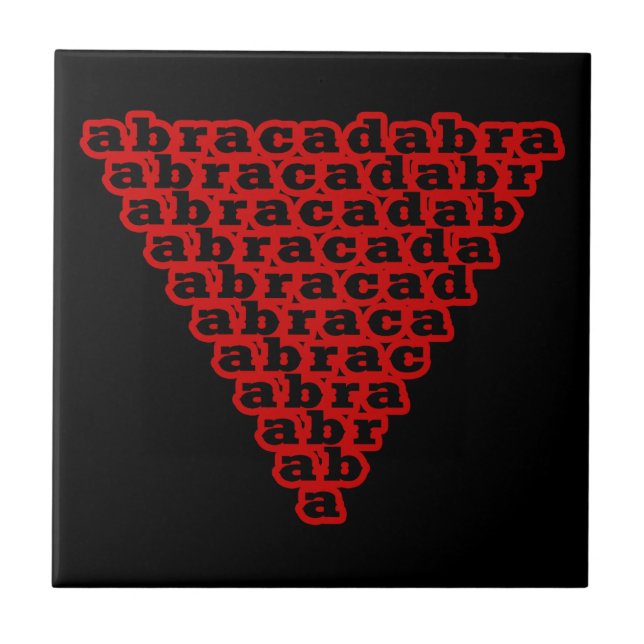 Inverted Triangle Abracadabra Ceramic Tile (Front)