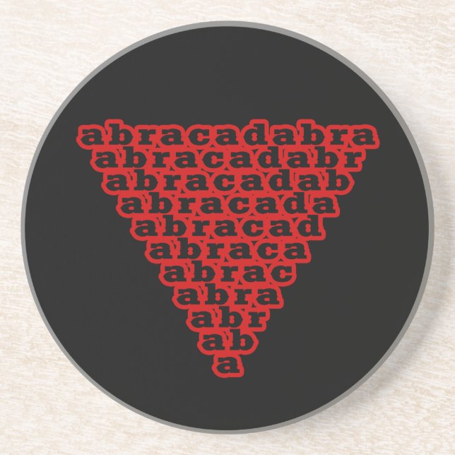 Inverted Triangle Abracadabra Sandstone Coaster (Front)