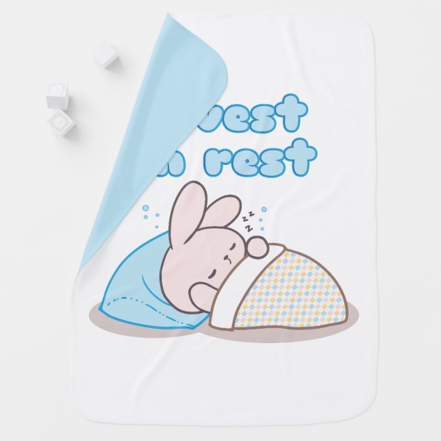 Invest in Rest with Snoozy Bunny Baby Blanket (In Situ)