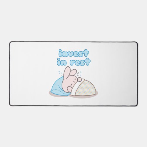 Invest in Rest with Snoozy Bunny Desk Mat