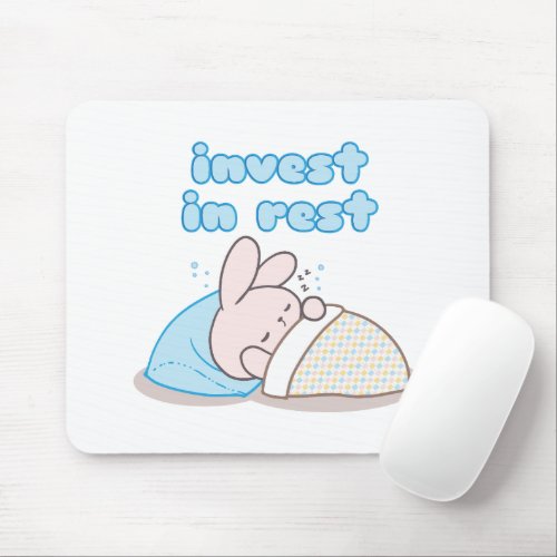 Invest in Rest with Snoozy Bunny Mouse Pad