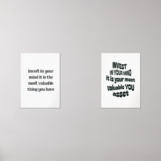 Invest in your mind, it is the most valuable thing wall art sets (Front)