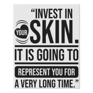 Invest in Your Skin Quote Skincare Lover Faux Canvas Print