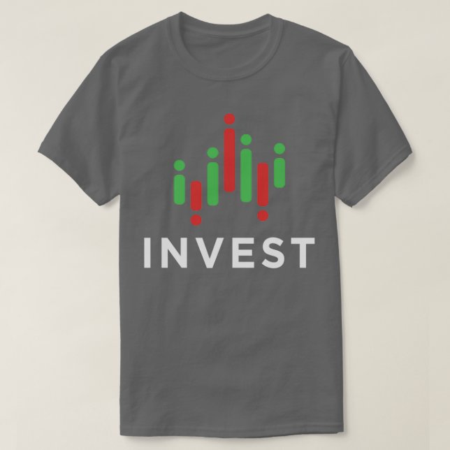 INVEST Wealthy Stock Market Investor Graph Chart T-Shirt (Design Front)