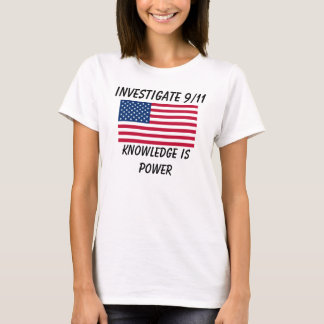 Investigate 9/11 - USA Flag - Lady Baby Doll T-Shirt