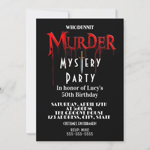 investigation a murder mystery Murder  Invitation