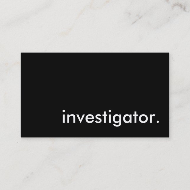 investigator. business card (Front)
