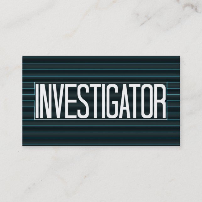 Investigator Elegant Stripe Business Card (Front)