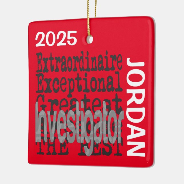 Investigator Extraordinaire CUSTOM Ceramic Ornament (Left)