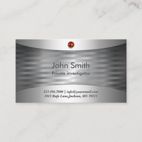 Investigator Luxury Steel Metallic Stripes Business Card