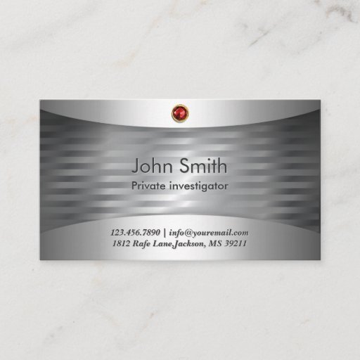 Customizable Luxury Steel Investigator Business Card