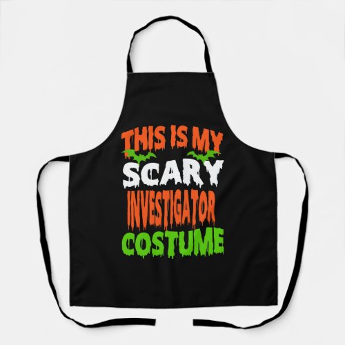 Investigator _ SCARY COSTUME HALLOWEEN SHIRT Apron