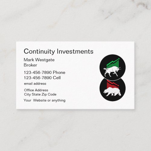 Investment Broker Business Cards