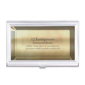Investment Broker luxurious gold-look Business Card Holder