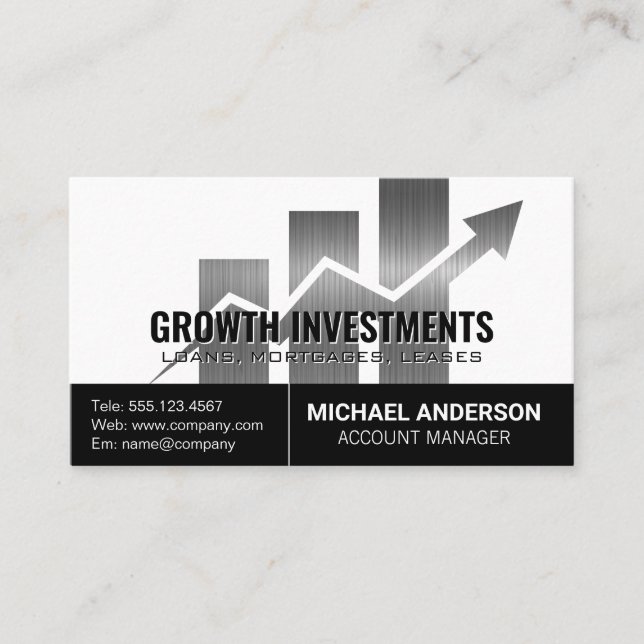 Investment Chart | Financial Business Card (Front)