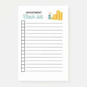 INVESTMENT CHECK LIST POST-IT NOTES