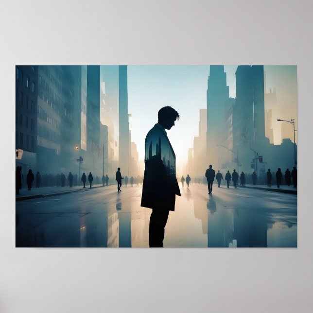 Investment Double Exposure Business Finance Office Poster (Front)